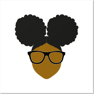 Black Nerd Blerd Afro Puffs Posters and Art